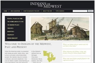 A screenshot of the homepage of Indianans of the Midwest.