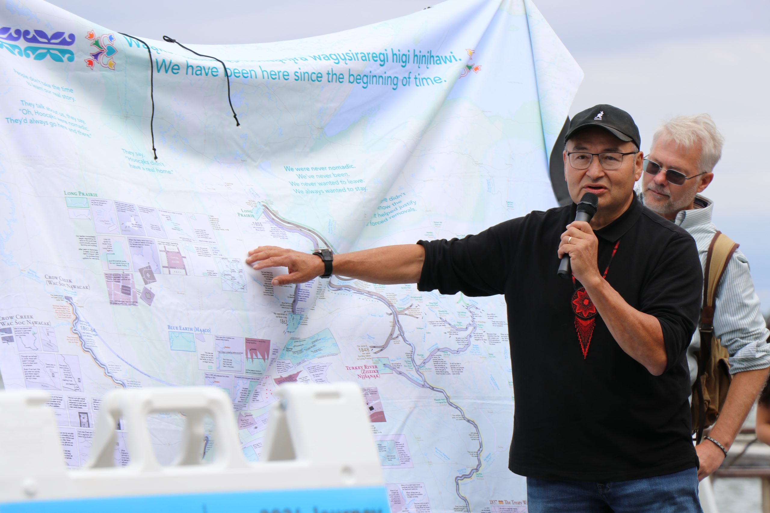 Man pointing at a map